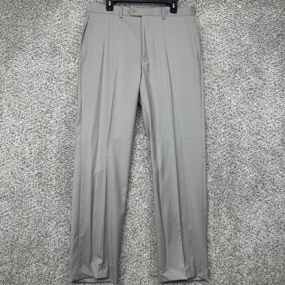 NEW Lauren Ralph Lauren Dress Pants Men's 40x33 Taupe 100% Wool Flat Front VTG‎